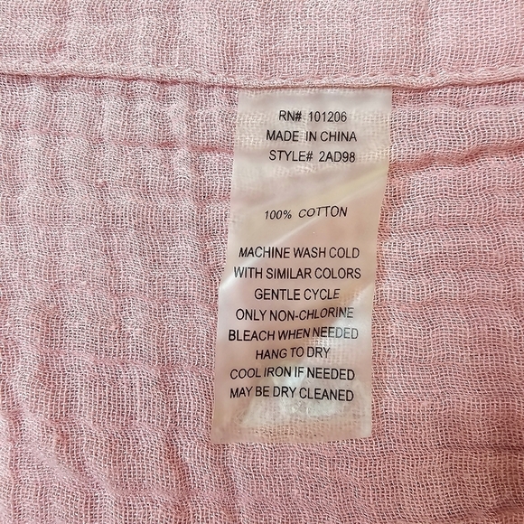 Soft Surroundings Small Lagenlook Pink Cotton Gauzy Half Buttondown Tunic Dress - Picture 14 of 15